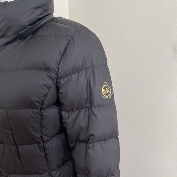 Michael Kors Packable Down Fill Long Coat Puffer Jacket Womens XS Quilted Travel - Picture 11 of 15